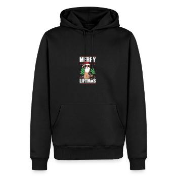 Merry Liftmas Weihnachten Bodybuilding Bodybuilder - Männer Premium Bio Hoodie - Schwarz - Vorne - Nico (187cm)