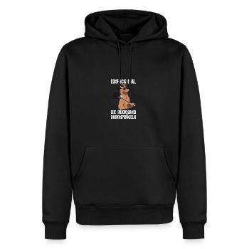 Die Rückhand Federball Badminton Badmintonspieler - Männer Premium Bio Hoodie - Schwarz - Vorne - Nico (187cm)