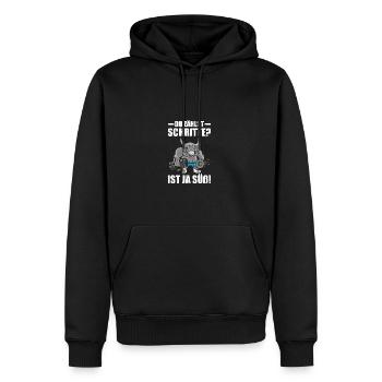 Schritte? Bodybuilding Bodybuilder Gym Kraftsport - Männer Premium Bio Hoodie - Schwarz - Vorne - Nico (187cm)