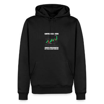 Unten kaufen Aktienmarkt Börse Trader - Männer Premium Bio Hoodie - Schwarz - Vorne - Nico (187cm)