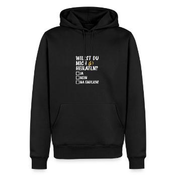 Na endlich! Heiratsantrag Hochzeitsantrag - Männer Premium Bio Hoodie - Schwarz - Vorne - Nico (187cm)