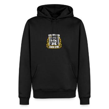 Einen Gym Bodybuilding Bodybuilder Kraftsport - Männer Premium Bio Hoodie - Schwarz - Vorne - Nico (187cm)