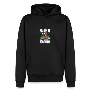 Bûcheron retraité forestier - Sweat à capuche Premium bio Homme - noir - Devant - Nico (187cm)