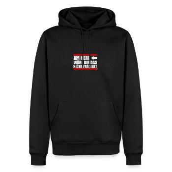 Aux fourneaux : humour, sarcasme, ironie, humour, dicton drôle - Sweat à capuche Premium bio Homme - noir - Devant - Nico (187cm)