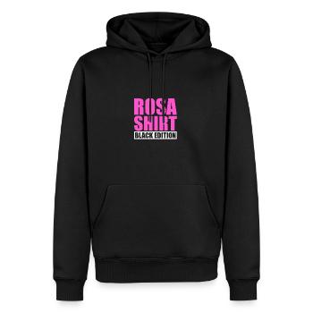 Chemise rose édition noire humour sarcasme amusant - Sweat à capuche Premium bio Homme - noir - Devant - Nico (187cm)