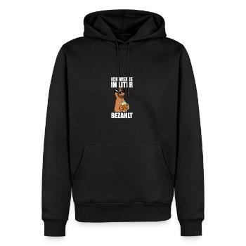 Payé en litres Buveur de bière Amateur de bière Bière - Sweat à capuche Premium bio Homme - noir - Devant - Nico (187cm)