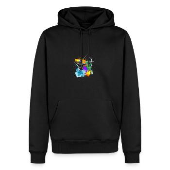 Archer à l’arc et aux flèches Archer - Sweat à capuche Premium bio Homme - noir - Devant - Nico (187cm)