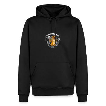 Gymranosaurus Bodybuilding Bodybuilder Kraftsport - Männer Premium Bio Hoodie - Schwarz - Vorne - Nico (187cm)