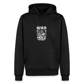 Wie ein Biber Holz machen Holzfäller Forstwirt - Männer Premium Bio Hoodie - Schwarz - Vorne - Nico (187cm)