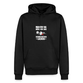 Parfois, j’écoute des joueurs de pétanque - Sweat à capuche Premium bio Homme - noir - Devant - Nico (187cm)