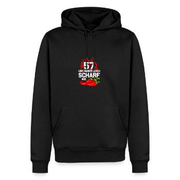 57e anniversaire Né en 1968 Cadeau d’anniversaire - Sweat à capuche Premium bio Homme - noir - Devant - Nico (187cm)