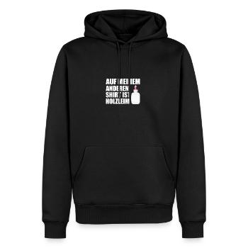 Holzleim Tischler Schreiner - Männer Premium Bio Hoodie - Schwarz - Vorne - Nico (187cm)