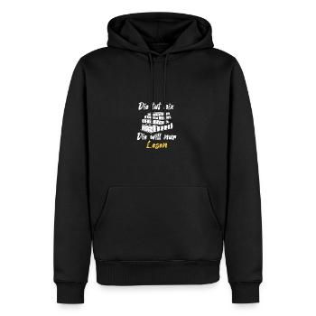 Buchliebhaber Bücher lesen Leseratte Bücherwurm - Männer Premium Bio Hoodie - Schwarz - Vorne - Nico (187cm)