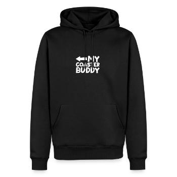 Coaster Buddy Freizeitpark Achterbahn - Männer Premium Bio Hoodie - Schwarz - Vorne - Nico (187cm)