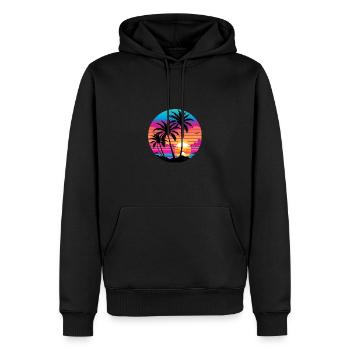 Beautiful and colorful beach sunset. - Men’s Premium Organic Hoodie - black - Front - Nico (187cm)
