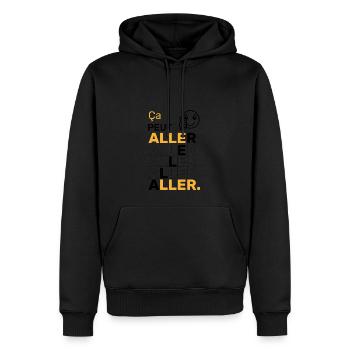 Restez dans le style de tout vas bien - Sweat à capuche Premium bio Homme - noir - Devant - Nico (187cm)