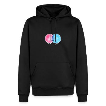 DOTLOVE ICH LIEBE DICH WASSERFARBE - Männer Premium Bio Hoodie - Schwarz - Vorne - Nico (187cm)