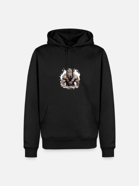 Rhino Muscles - Men’s Premium Organic Hoodie - black