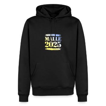 Malle 2025 - Männer Premium Bio Hoodie - Schwarz - Vorne - Nico (187cm)