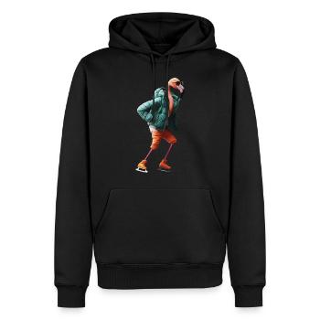 Flamingo - Männer Premium Bio Hoodie - Schwarz - Vorne - Nico (187cm)