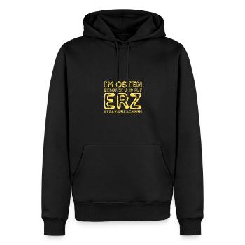 Im Osten geboren auf Erz herangewachsen DDR Shirt - Männer Premium Bio Hoodie - Schwarz - Vorne - Nico (187cm)