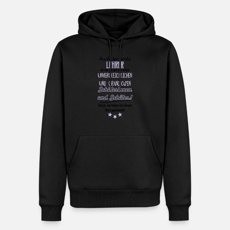 Bester Lehrer Shirt - Männer Premium Bio Hoodie - Schwarz