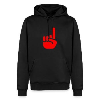 Index rouge - Sweat à capuche Premium bio Homme - noir - Devant - Nico (187cm)