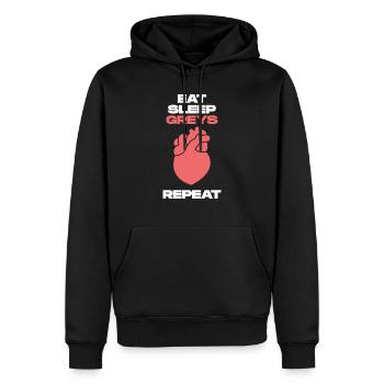 Eat Sleep Greys Répéter - Sweat à capuche Premium bio Homme - noir - Devant - Nico (187cm)