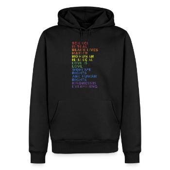 LGBT Gay Pride Homosexualité - Sweat à capuche Premium bio Homme - noir - Devant - Nico (187cm)