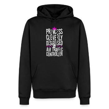 Tour de l’aéroport du contrôleur de la circulation aérienne - Sweat à capuche Premium bio Homme - noir - Devant - Nico (187cm)