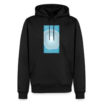 Wassertropfen babyblau abstraktes Design dunkel - Männer Premium Bio Hoodie - Schwarz - Vorne - Nico (187cm)