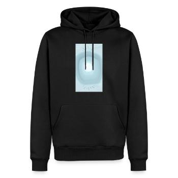 Wassertropfen babyblau abstraktes Design Shirt etc - Männer Premium Bio Hoodie - Schwarz - Vorne - Nico (187cm)
