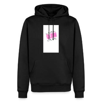 Glow Up - Männer Premium Bio Hoodie - Schwarz - Vorne - Nico (187cm)