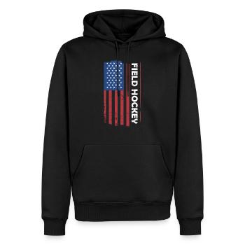 Sport Us Flag Field Hockey - Sweat à capuche Premium bio Homme - noir - Devant - Nico (187cm)