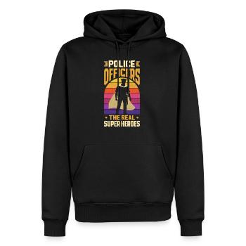 Real Heroes Father’s Day Design pour Policeman - Sweat à capuche Premium bio Homme - noir - Devant - Nico (187cm)
