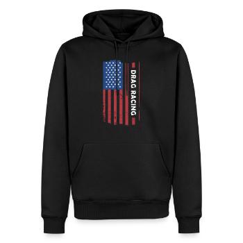 Sport Us Flag Drag Racing - Männer Premium Bio Hoodie - Schwarz - Vorne - Nico (187cm)