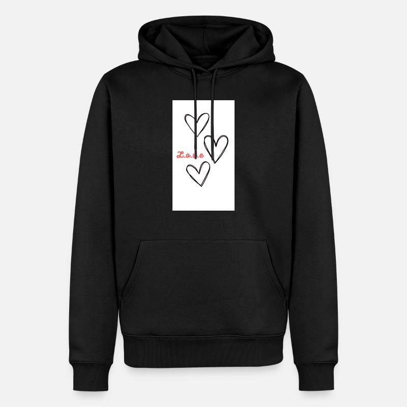 l.o.v.e - Männer Premium Bio Hoodie - Schwarz
