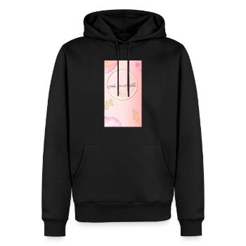 La vie est belle - Design Print - Sweat à capuche Premium bio Homme - noir - Devant - Nico (187cm)