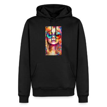 izup2u freaky trippy adorable woman - Männer Premium Bio Hoodie - Schwarz - Vorne - Nico (187cm)