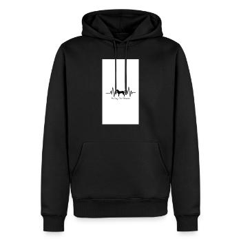 Ein Herz für Vierbeiner - Männer Premium Bio Hoodie - Schwarz - Vorne - Nico (187cm)