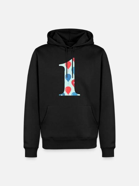 1st anniversary balloon - Men’s Premium Organic Hoodie - black