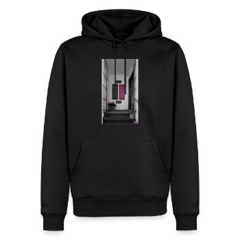 Graues Kopenhagen - Männer Premium Bio Hoodie - Schwarz - Vorne - Nico (187cm)