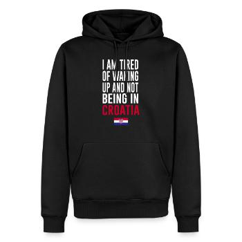 Kroatien kroatische Flagge Spruch - Männer Premium Bio Hoodie - Schwarz - Vorne - Nico (187cm)