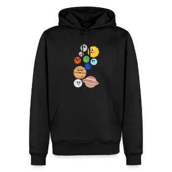 Planètes mignonnes - Sweat à capuche Premium bio Homme - noir - Devant - Nico (187cm)