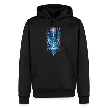 Cosmic Ayahuasca Vision - Männer Premium Bio Hoodie - Schwarz - Vorne - Nico (187cm)