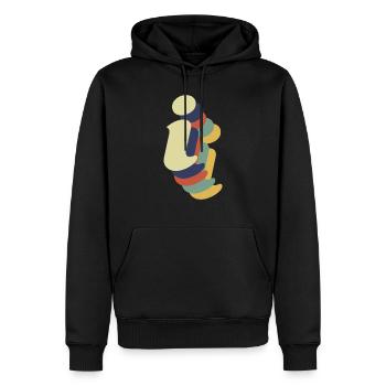 Lettre i rétro - Sweat à capuche Premium bio Homme - noir - Devant - Nico (187cm)