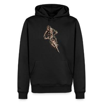 Downhill mountain biking - Men’s Premium Organic Hoodie - black - Front - Nico (187cm)