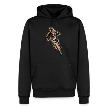 vtt mtb downhill - Sweat à capuche Premium bio Homme - noir - Devant - Nico (187cm)