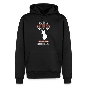 Je suis dans le fitness Fit’ness Deer In My Freezer drôle - Sweat à capuche Premium bio Homme - noir - Devant - Nico (187cm)