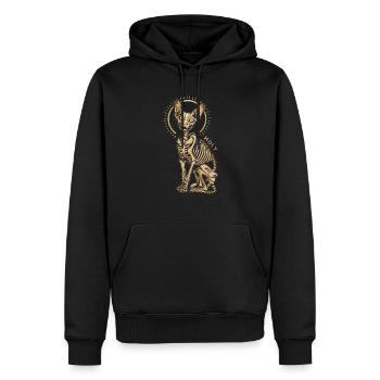 chat sphinx squelette tatouage - Sweat à capuche Premium bio Homme - noir - Devant - Nico (187cm)